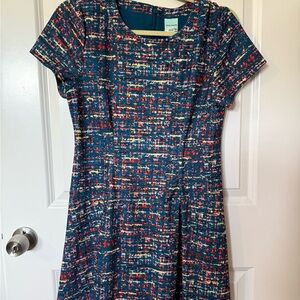 Tracy Reese Blue and Red A-Line Mini Dress for Work